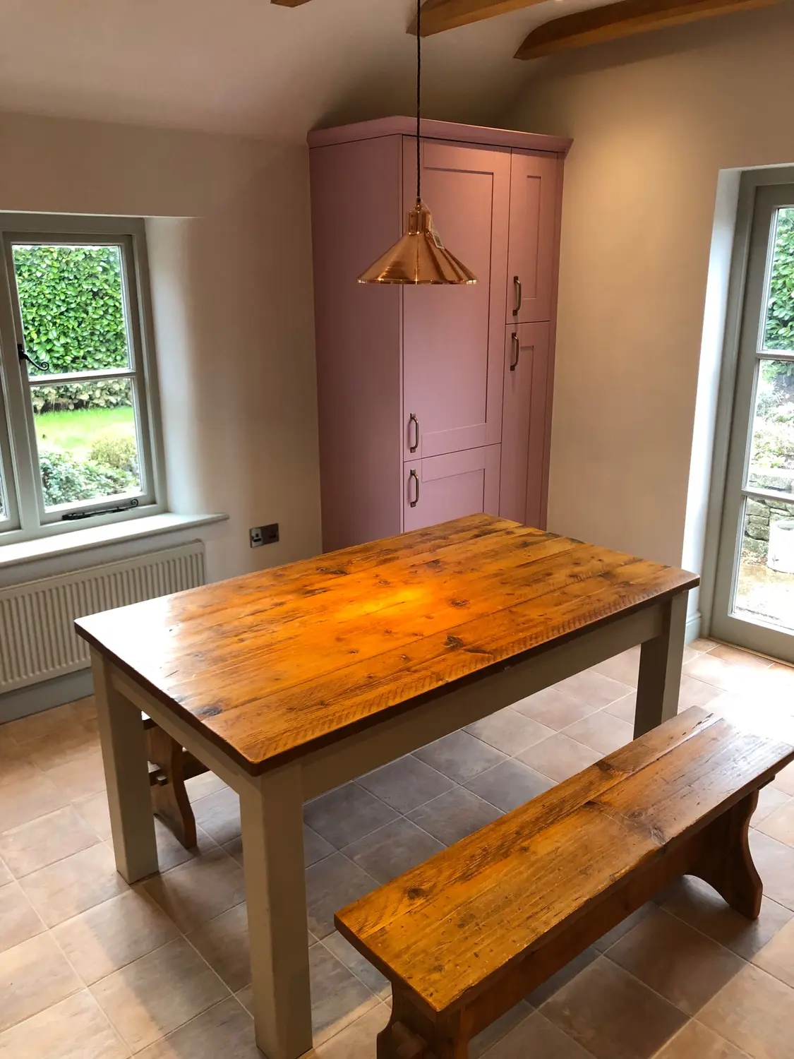 Pink Shaker Painted Kitchen