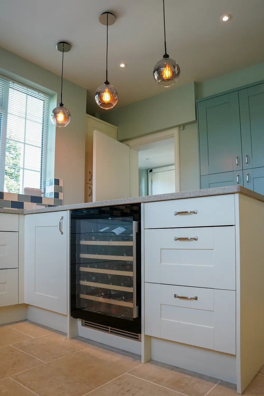 Painted Ivory and Steel Blue Kitchen