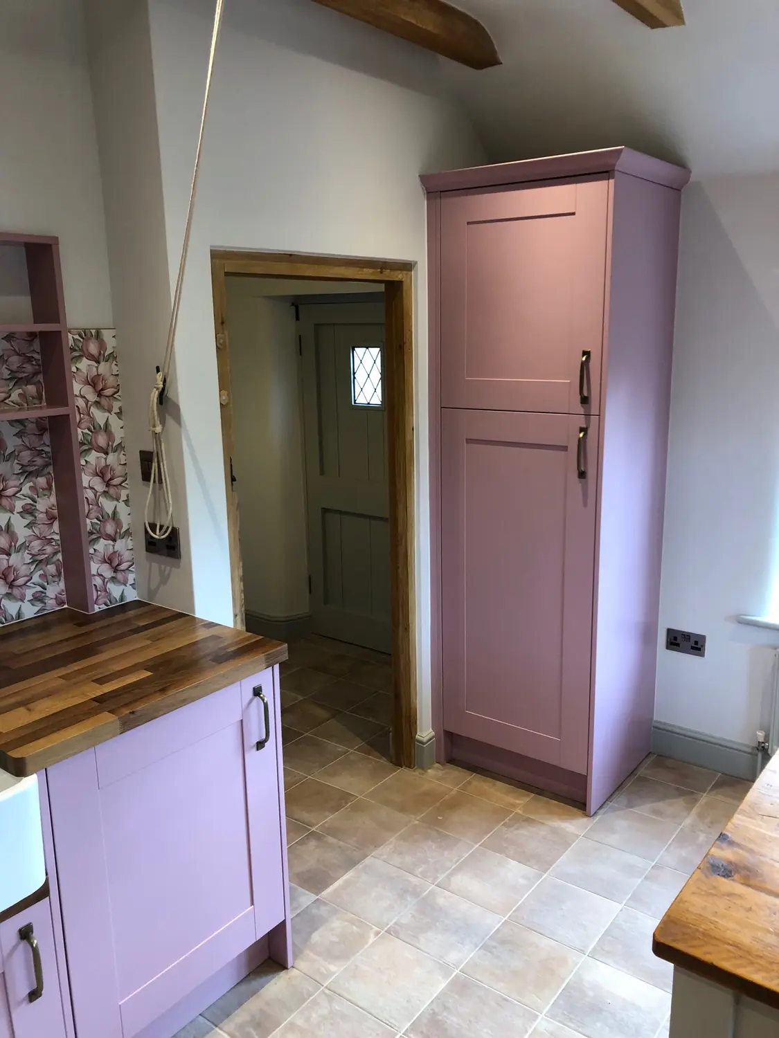 Pink Shaker Painted Kitchen