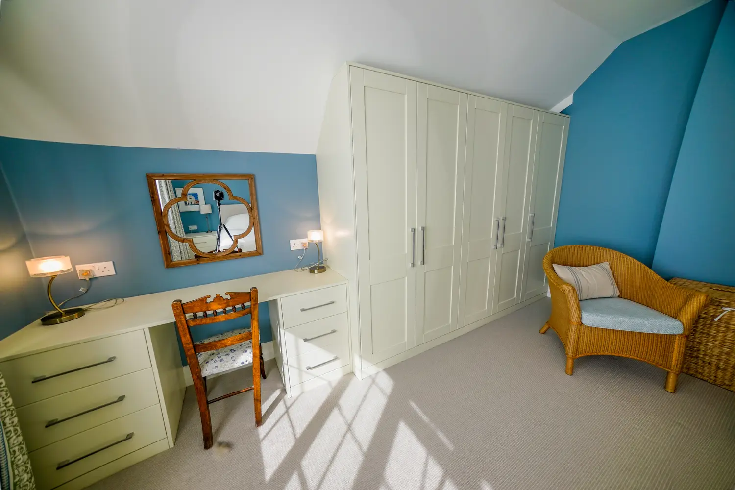 Real Wood Painted Blue Bedroom