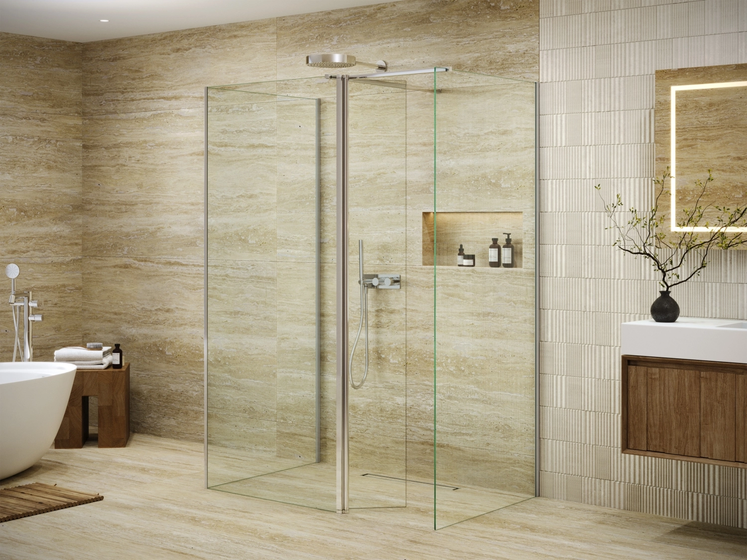 A three-sided flat-wall modular walk-in