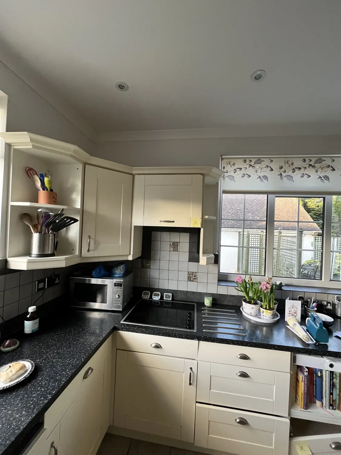 Painted Ivory and Steel Blue Kitchen