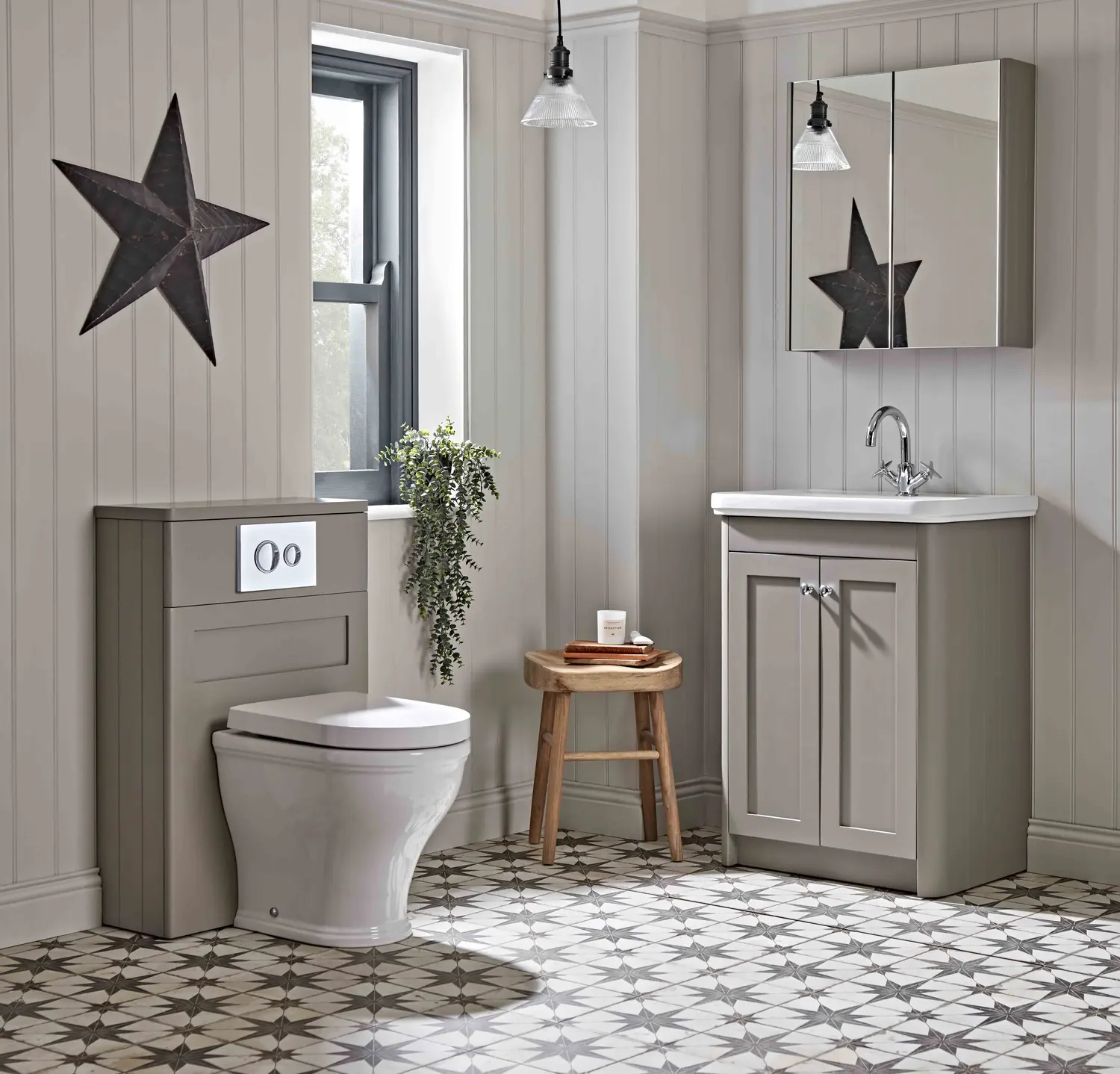 Halcyon 600mm unit stone grey lifestyle Langford BTW lifestyle