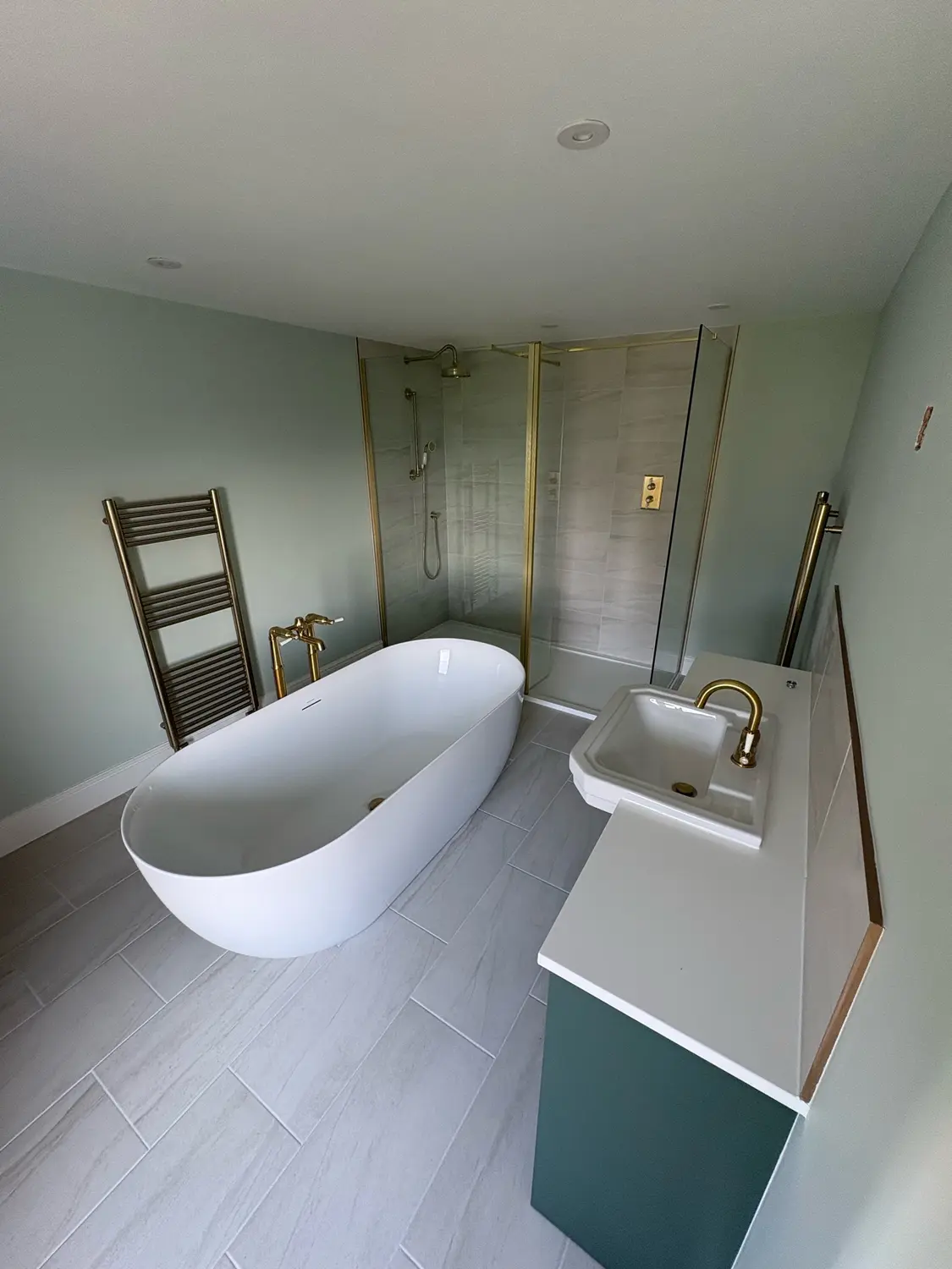 Freestanding Bath and Brass Bathroom