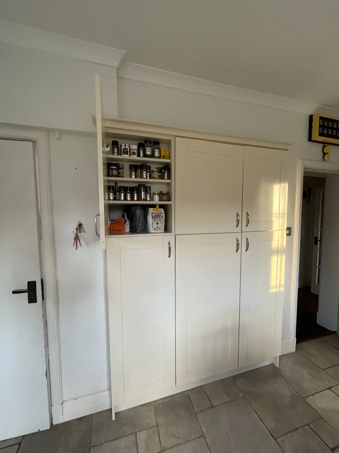 Painted Ivory and Steel Blue Kitchen