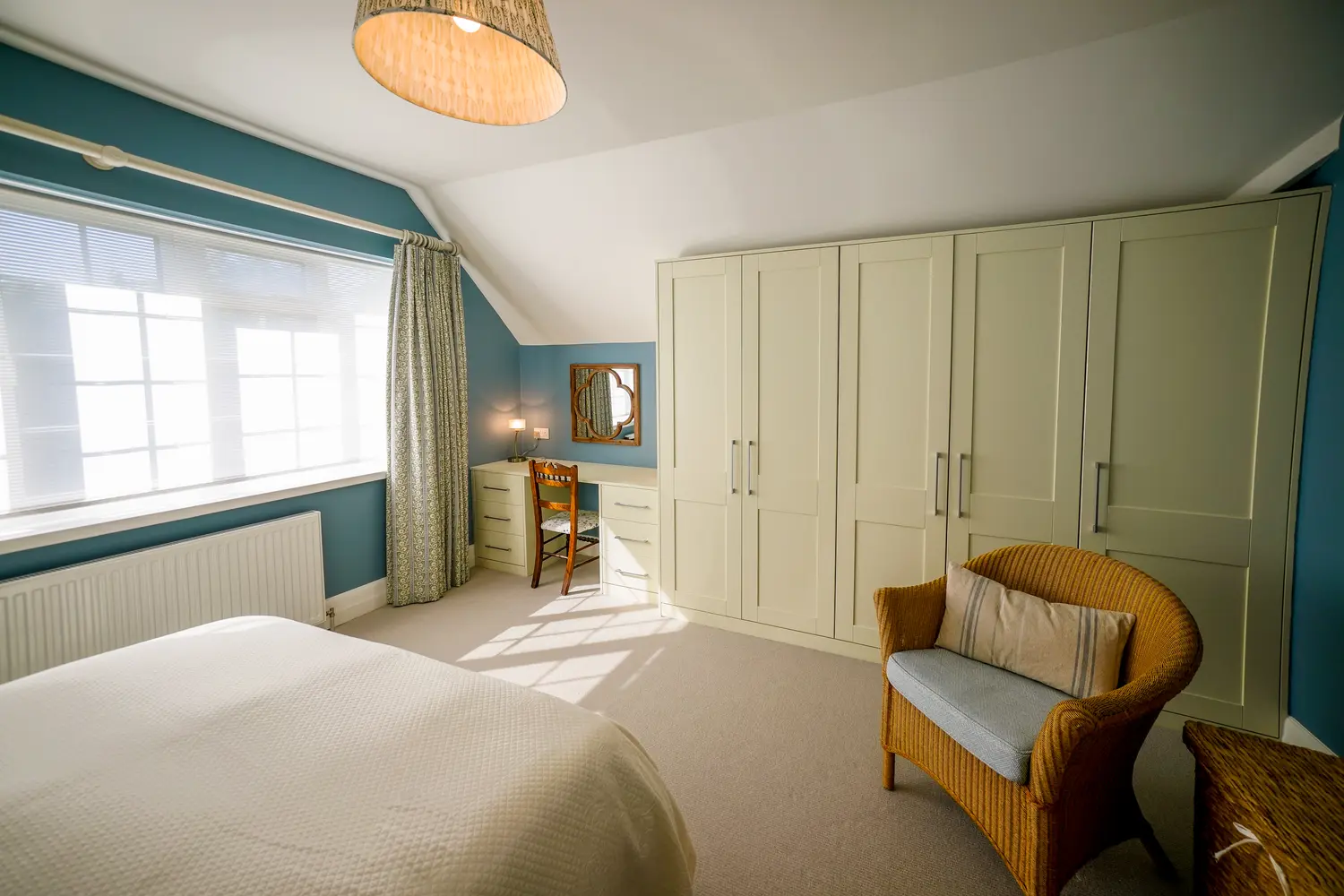 Real Wood Painted Blue Bedroom