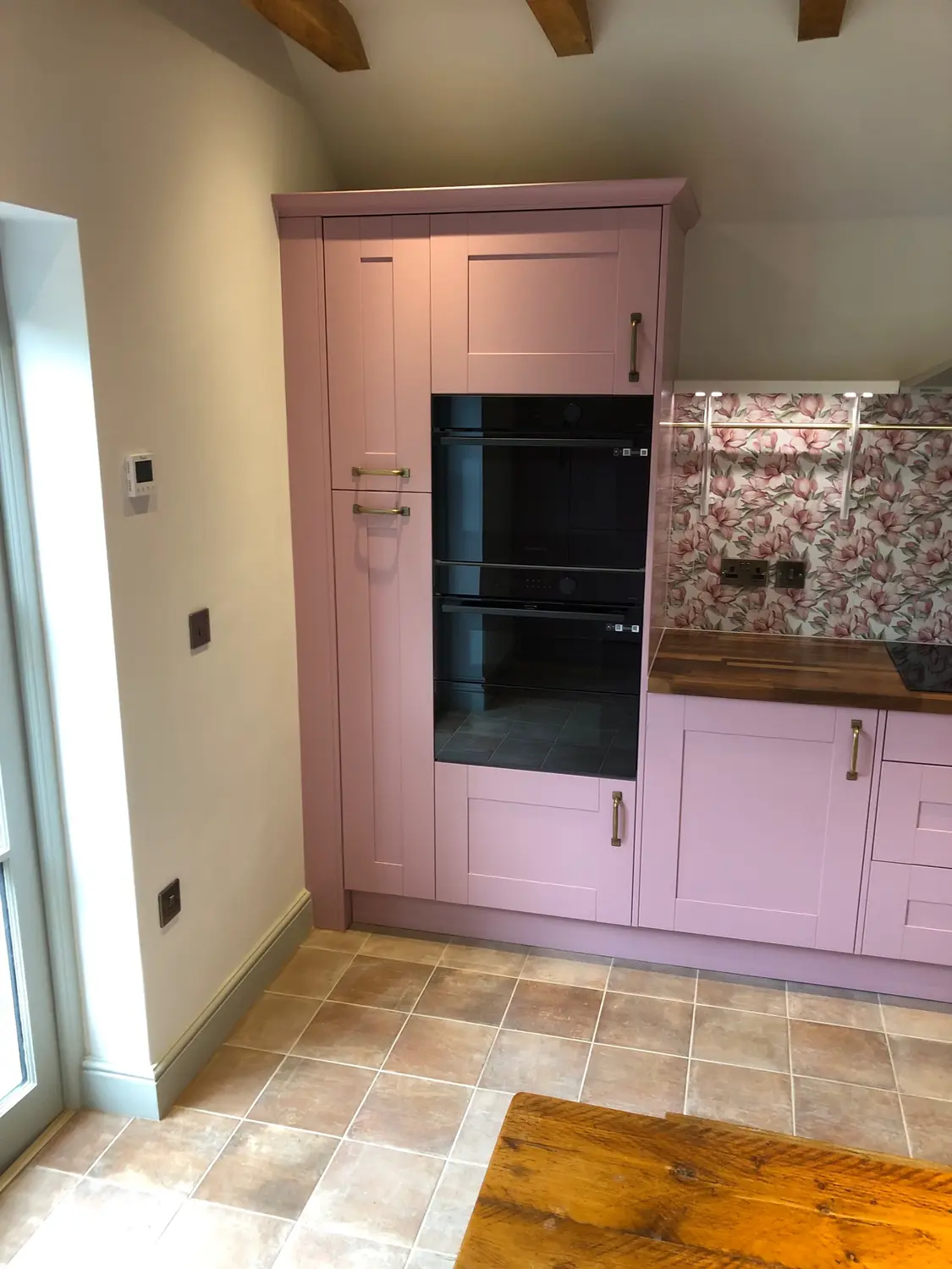 Pink Shaker Painted Kitchen