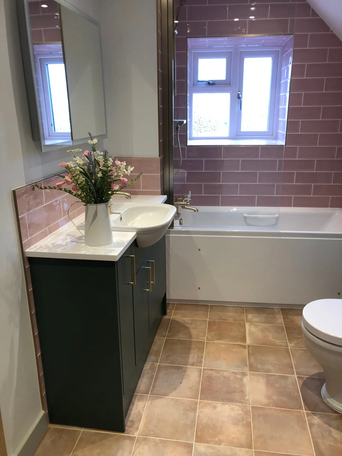 Green and Pink Bathroom